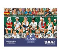 Durante el Descanso en un Partido de Tenis Puzzle De Madera Impermeable Puzzles De 1000 Piezas Regalos para Adultos Desafiante Y Estimulante Rompecabezas Juegos Desafiantes