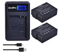 DuraPro 2 baterías DMW-BLC12 DMW-BLC12E + cargador USB LCD para cámaras Panasonic Lumix DMC-FZ200, DMC-FZ1000, DMC-G5, DMC-G6, DMC-G7, DMC-GX8, DMC-G85, DMC-GH2