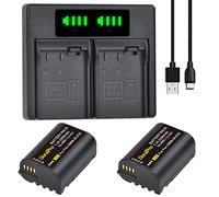 DuraPro 2 baterías DWM-BLK22 de 2280 mAh + cargador USB dual LED con puerto tipo C para cámaras Panasonic DMW-BTC15 Lumix DC-GH5 II DC-GH6 DC-S5 G9 GH5 GH5S