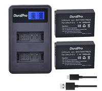 DuraPro 2 baterías LP-E12 LP E12 de 1800 mAh + cargador USB dual LCD para Canon LP-E12, LC-E12 y EOS M, EOS M2, EOS M10, EOS M50, EOS Rebel SL1, EOS 100D