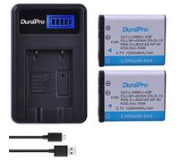 DuraPro 2Pcs 3.7V 1200mAh EN-EL10 Li-40B Li 40B 42B Battery + LCD USB Charger for Olympus Li-42B NP-45,for Nikon EN-EL10 D-Li63 D-Li108 NP-80 CNP80 KLIC-7006