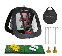 DURARANGE - Juego de Red de Golf emergente, Kit de Entrenamiento Plegable con 2 Alfombrillas de golpeo, 6 Pelotas de práctica, 6 Bolas de Espuma, Regalo de Golf definitivo y ayudas de astillado de