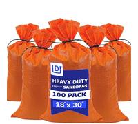 DURASACK Bolsas de arena grandes y resistentes con cuerdas de amarre, bolsas de arena de polipropileno tejidas vacías para control de inundaciones con 1600 horas de protección UV, capacidad de 50