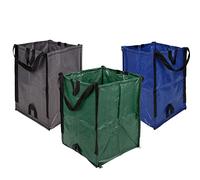 DURASACK Bolsas resistentes para el hogar y el patio, 48 galones, reutilizables, autoportantes, para césped y hojas, con asas reforzadas, multicolor, paquete de 3