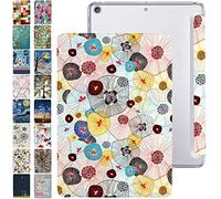DuraSafe Cases Funda trasera transparente para iPad Air 4, 5, 6 11 Gen A2588, A2316, MM6R3LL/A MM6T3LL/A MYHX2LL/A, trifold impresa, policarbonato ligero, transparente, diseño de flores