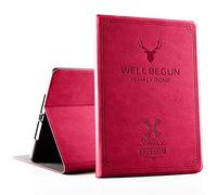 DuraSafe Cases iPad Pro 11 Pulgadas 2nd [ Pro 11 2020 2 Gen ] A2228 A2068 A2230 A2231 MY232LL/A MXDC2LL/A MXDE2LL/A Folio Deer Pattern Protective Sleek & Classic Design Smart Cover - Rosa Red