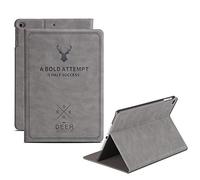 DuraSafe - Funda con Tapa para iPad Smart Folio (diseño de Ciervo) Gris iPad 9.7" 5/6 Gen(2018/2017)/Air 2/Air 1