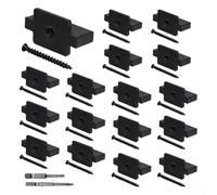 Durashmall 100 sujetadores ocultos para suelos de madera y paneles de cubierta compuestos, clips ABS con tornillos de acero inoxidable para instalación de marco estriado para un acabado sin costuras