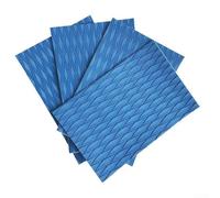 Durashmall 4 almohadillas de tracción antideslizantes EVA para tabla de surf, patrón de ranura, protectores de cubierta para tabla de surf de kitesurf, tabla de remo, negro, azul, verde (azul)