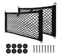 Durashmall 4 bolsillos grandes elásticos para almacenamiento de coche, 25 x 45 cm, color negro, organizador para furgoneta T4 T5, ideal para revistas, mapas, artículos de tocador y pequeños