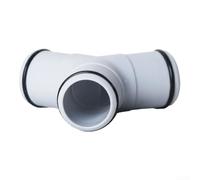 Durashmall Adaptador de conector de manguera de piscina de 32 mm, válvula de tres vías en forma de T para bomba de filtro de piscina Intex, plástico ABS, pieza de repuesto blanca