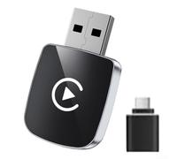 Durashmall Adaptador inalámbrico para Android Auto con cable a caja de conversión inalámbrica, control de voz inteligente para iPhone 6 y posteriores 10 Plus sistemas instalados de fábrica puerto USB