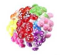 Durashmall Adornos de jardín de espuma artificial, 60 piezas de taburetes coloridos para decoración de paisaje de cuento, adecuados para macetas suculentas, decoración de balcón y patio al aire libre