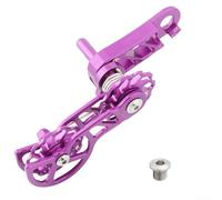 Durashmall Aleación 6061 CNC Guía de cadena de bicicleta con 11T Metal doble polea anti-caída Desviador suspensión montaje para bicicleta plegable de montaña negro (púrpura)