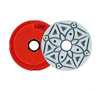 Durashmall Almohadilla de pulido de resina de 125 mm para mármol granito metal con construcción reforzada y diseño de disipación de calor, borde de 5 pulgadas compatible con bloqueo de caracol (grano