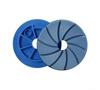 Durashmall Almohadillas de pulido de borde de bloqueo de caracol de 5 pulgadas, grano 50 a 3000 para mármol, granito, piedra, hormigón, suelo, uso húmedo, resina de esmeril, 125 mm, azul (grano 50)