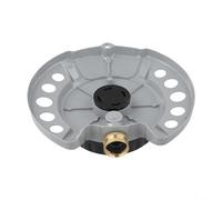 Durashmall Aspersor de césped de torreta, base de trabajo, 9 patrones de pulverización, aspersor de agua ajustable para jardín, césped, patio, acoplamiento giratorio de latón a prueba de fugas, para