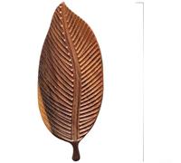 Durashmall Bandeja de madera tallada a mano con forma de hoja de nogal para té, café, postre, diseño orgánico natural con mango integrado, decoración rústica para el hogar, 28 x 12,5 cm (A: 30 x 12 cm