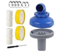 Durashmall Boquilla de entrada de piscina giratoria de 360°, boquilla de entrada de piscina, herramienta para piscinas Intex con conexión de 32 mm o 38 mm, incluye clip de bloqueo de junta adaptador