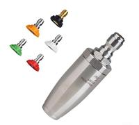 Durashmall Boquilla turbo de acero inoxidable de 35 mm, punta de lavadora a presión, rotación de 360 grados, chorro de pulverización de alta presión para limpieza de entrada de coche, eliminación de