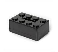 Durashmall Building Block Tissue BOx - Organizador de almacenamiento ABS para pared o escritorio, para baño, sala de estar, dormitorio, oficina, diseño creativo entrelazado, 20 x 12,6 x 8 cm (negro)