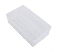 Durashmall Caja de almacenamiento de bobinas de plástico, organizador de hilos transparentes de polipropileno con 42 estantes para carretes y bobinas de costura, diseño de doble bloqueo, estuche de