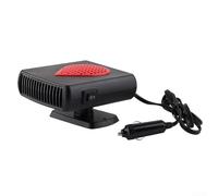 Durashmall Calentador de coche de 12 V, 150 W, descongelador portátil de calentamiento rápido y eliminación de niebla, temperatura ajustable para la mayoría de vehículos, negro y rojo