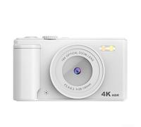 Durashmall Cámara digital 4K 64MP con enfoque automático y pantalla abatible de 180 grados para una fácil composición y vista previa en tiempo real para adolescentes, principiantes, adultos (blanco)
