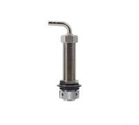 Durashmall Codo de vástago de acero inoxidable para grifo de cerveza de grado 304 para cerveza casera DIY con tuerca trasera, collar de plástico, tuerca hexagonal y púas de 14 mm, 55 mm, 75 mm, 100 mm