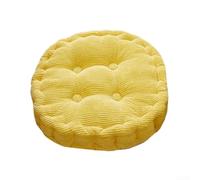 Durashmall Cojín redondo suave para silla de oficina, 45 x 45 cm, cojín de asiento de tela agradable a la piel para el hogar, aula, comedor, sillas, largas horas sentado, cómodo, rojo vino (amarillo)