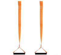 Durashmall Correa de remolque de ciervo resistente, paquete de 2 cuerdas de arrastre ajustables para caza de oso alce, pavo, transporte de juegos de 500 pies de longitud, mango de PVC naranja de alta