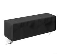 Durashmall Cubierta rectangular para hogueras de 28 pulgadas, protector de chimenea de patio al aire libre, impermeable, con dobladillo ajustable, tela Oxford negra para cuenco de fuego de escritorio