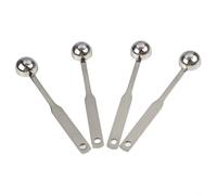 Durashmall Cuchara medidora de acero inoxidable de 8 ml y 25 ml de capacidad, mango largo para alcanzar recipientes altos para café, té, azúcar, harina, especias con agujero para colgar (8 ml)