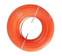 Durashmall Cuerda de césped circular para cortacésped, 100 m, 2,4 mm, línea de recortadora redonda para corte eficiente y marcado de límites en jardín, patio, vida al aire libre (naranja)