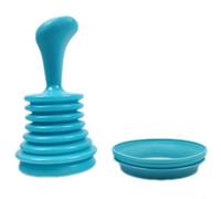 Durashmall Émbolo de drenaje doméstico con mecanismo de fuelle de compresión y construcción de polipropileno para mantenimiento de drenaje de bañera y ducha (azul)