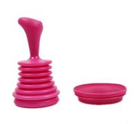 Durashmall Émbolo de drenaje doméstico con mecanismo de fuelle de compresión y construcción de polipropileno para mantenimiento de drenaje de bañera y ducha (rojo rosa)