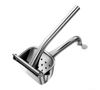 Durashmall Exprimidor manual de frutas resistente de acero inoxidable, extractor de cítricos, palanca de acción limpia, apto para lavavajillas, exprimidor de naranja limón para uso en cocina, plateado