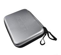 Durashmall Funda de pala de tenis de mesa, cubierta impermeable de EVA para bate con bolsillo con cremallera, bolsa de raqueta resistente a los golpes para cuchillas de ping pong, plata, 290 x 195 x