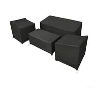 Durashmall Funda para muebles de jardín, juego de fundas para muebles de patio, impermeable, de poliéster Oxford, para muebles de exterior, para conversación, juego de 4 piezas, con cordón y bolsa de