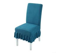 Durashmall Fundas elásticas plisadas para sillas con faldón, protectores elásticos de asiento de comedor para el hogar y restaurante, se adaptan a una altura de respaldo de 46-58 cm y longitud del