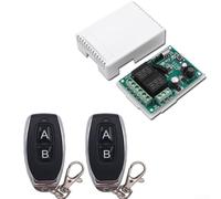 Durashmall Interruptor de control remoto inalámbrico de 2 canales CC 5V a 30V 433MHz RF transmisor y receptor Kit con código de aprendizaje de seguridad para motor de iluminación LED y operación de