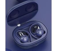 Durashmall J92 - Auriculares inalámbricos con Bass 5.0, ergonómicos, deportivos, para correr y gimnasio, con asistente de voz y batería de larga duración, color negro (azul)