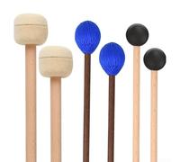 Durashmall Juego de 3 pares de mazos de percusión de madera con marimba de goma xilófono bajo de marimba, puntas de fieltro de nailon azul para práctica de bandas de orquesta
