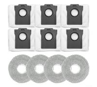 Durashmall Kit de 4 almohadillas de fregona y 6 bolsas de polvo para aspiradora robot Cecotec X70 con fuerte sellado y obstrucción, paños de limpieza de microfibra para pelo de mascotas y hogar