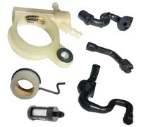 Durashmall Kit de bomba de aceite con turbina de tubo de entrada y salida para motosierra MS251 MS251C MS231 para reemplazo sin costuras y flujo de aceite consistente, construcción de hierro de fácil