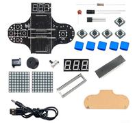 Durashmall Kit de consola de juegos electrónica DIY con rompecabezas de bloques y juegos de serpiente, juego de práctica de soldadura para aprender electrónica básica y programación de