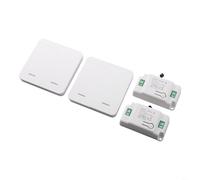 Durashmall Kit de interruptor de luz inalámbrico RF de 2 bandas con 2 receptores, no necesita cableado, señal de largo alcance de 433 MHz para iluminación interior y exterior