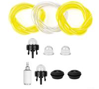 Durashmall Kit de línea de combustible para cortacésped de 30 cm con filtro y bombilla para motosierra, cortasetos, motor pequeño, herramientas de jardín, incluye 3 mangueras, 2 juntas, 4 bombillas