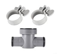 Durashmall Kit de montaje en T de piscina de 3 piezas, para Coleman y P61408, adaptador de manguera de 1.25 a 1.5 pulgadas con juntas tóricas y abrazaderas, para piezas de repuesto de bomba de filtro