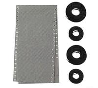 Durashmall Kit de tela de repuesto para silla de playa y malla para silla de playa, paño de reparación de nailon resistente con 4 cordones elásticos, funda de tumbona resistente a la intemperie para